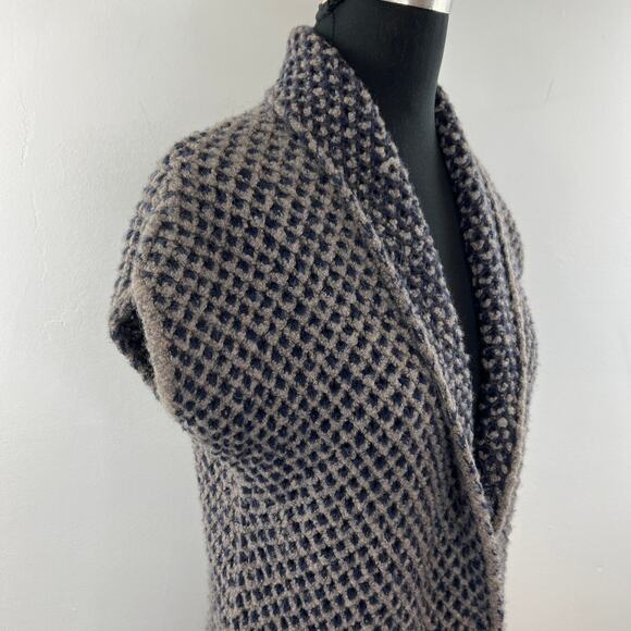 Fabiana Filippi Brown Wool Silk Cashmere Shawl Texture Open Sweater Sz 38 XXS - Picture 5 of 10
